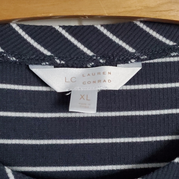 LC Lauren Conrad Gray & White Striped Dress - Picture 2 of 3